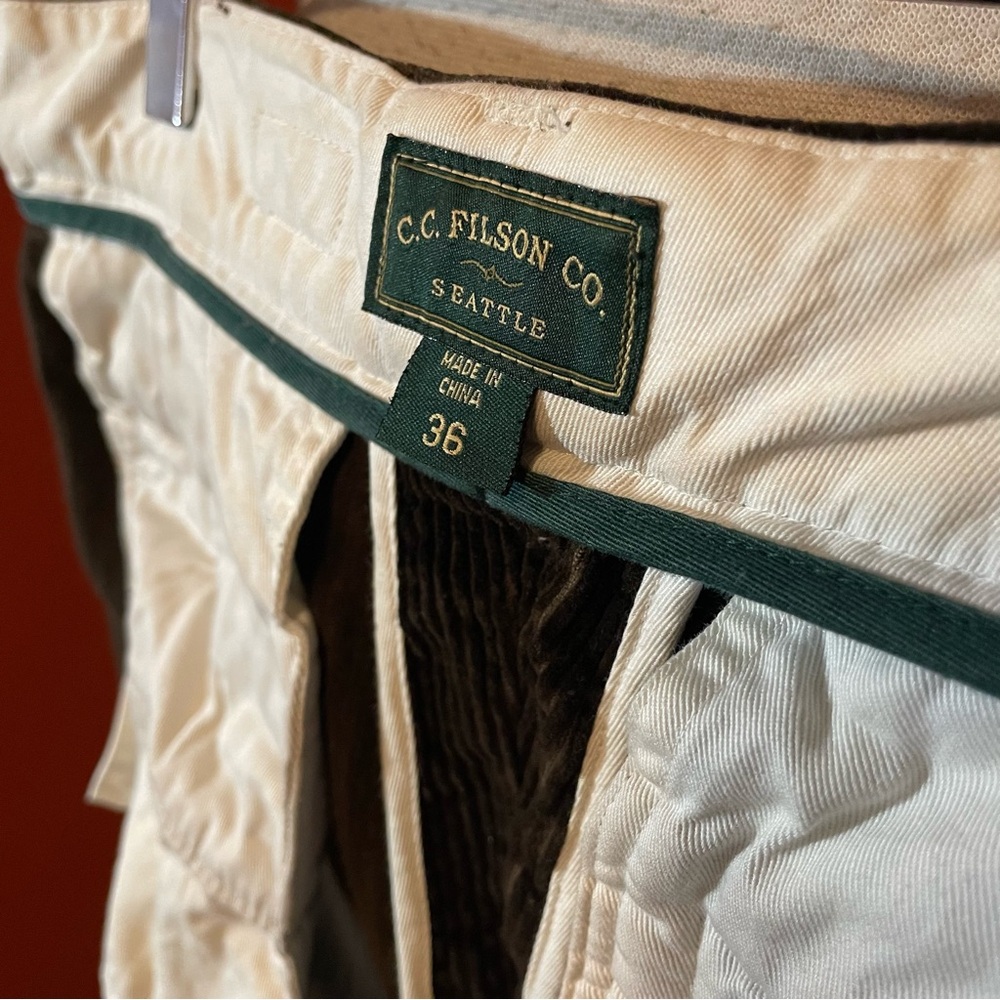 C.C Filson Men’s Micro Corduroy Brown Straight Leg Work Trouser Pants - Picture 2 of 6